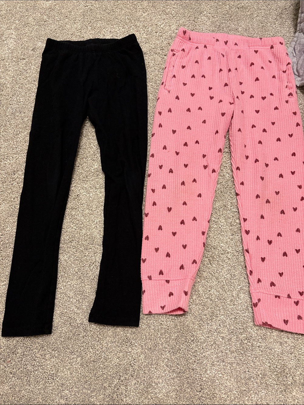 Cat & Jack girls Black Leggings & Pink Heart Joggers 5T